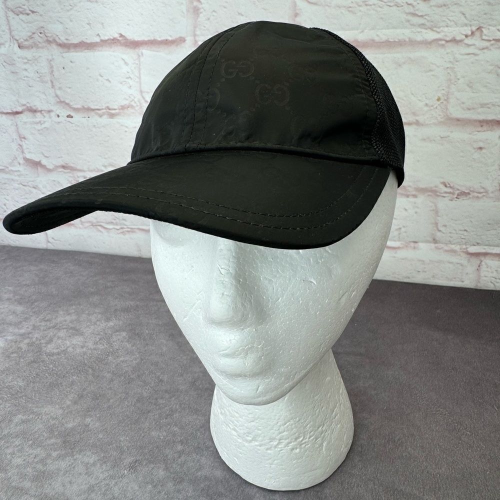 Gucci Black Gg Mesh Baseball Cap Hat Small - Picture 2 of 16